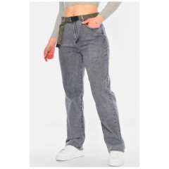 Джинсы женские прямые серого цвета 196206L