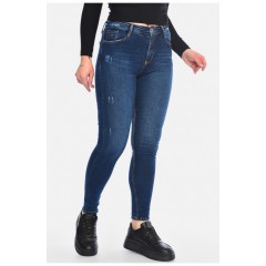 Джинси жіночі скінні темно-синього кольору 196251L