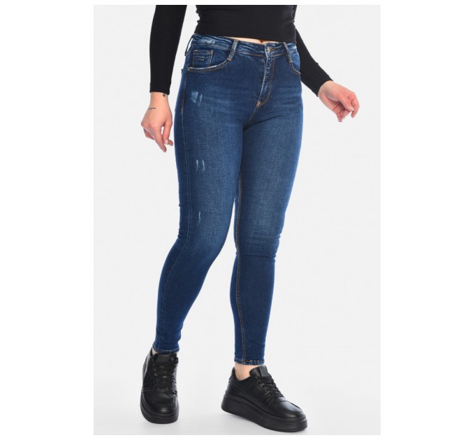 Джинси жіночі скінні темно-синього кольору 196251L