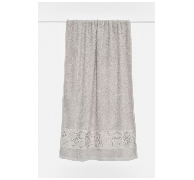 Рушник банний махровий сірого кольору 196541L