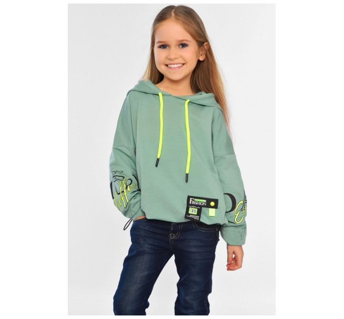 Худі дитячий для дівчинки м`ятного кольору 196592L
