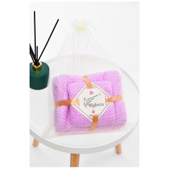 Набор однотонных полотенец из микрофибры банне+для лица лилового цвета 196598L