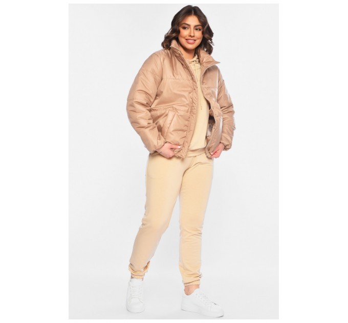 Спортивний костюм жіночий трійка бежевого кольору 196823L