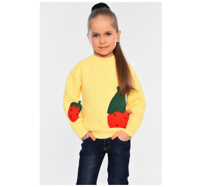 Свитер детский для девочки желтого цвета 197167L