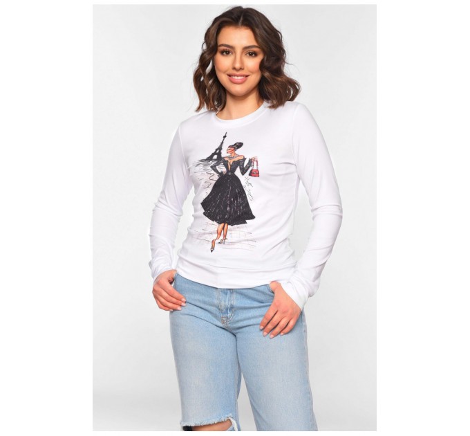 Світшот жіночий білого кольору з принтом 197311L