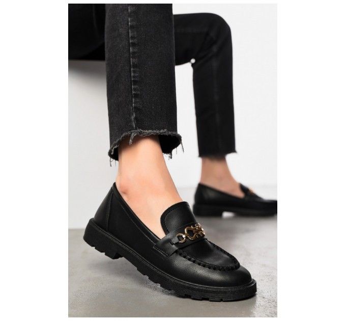 Туфлі-лофери жіночі чорного кольору 197413L