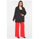 Костюм жіночий брючний чорно-червоного кольору 197435L Костюм жіночий брючний чорно-червоного кольору 197435L
