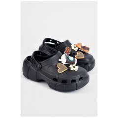 Кроксы детские для девочки черного цвета 197479L