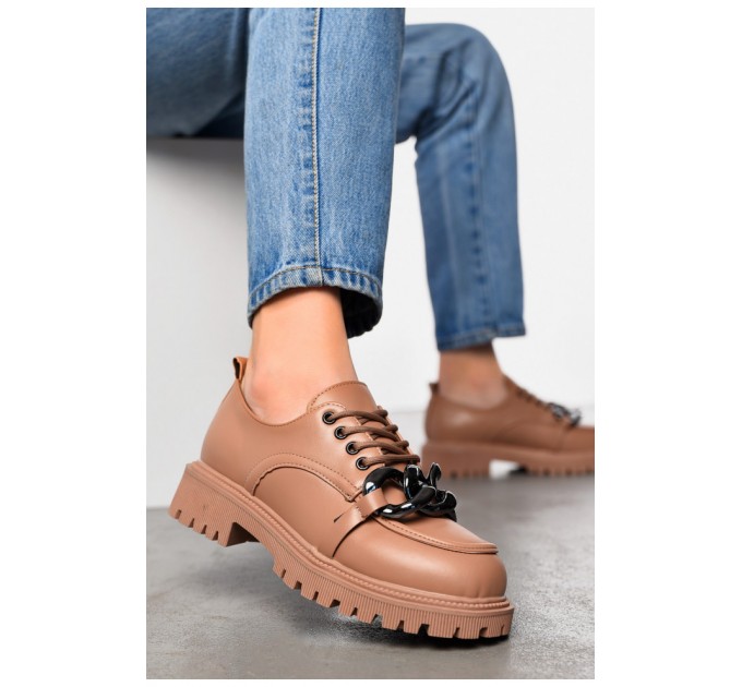 Лоферы женские темно-бежевого цвета 197535L