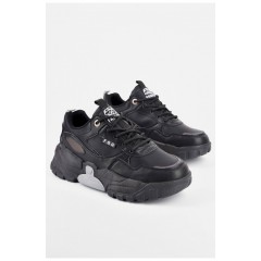 Кроссовки мужские черного цвета на шнуровке 198382L