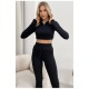 Спортивний костюм жіночий однотонний чорного кольору 198401L Спортивний костюм жіночий однотонний чорного кольору 198401L