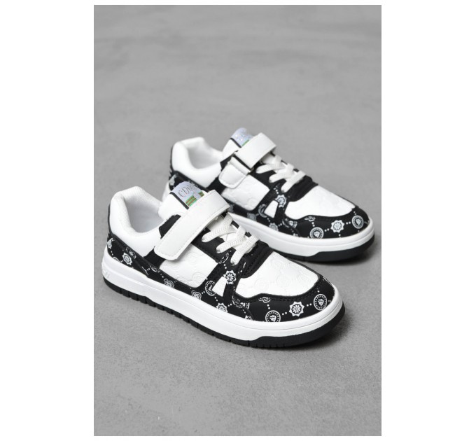 Кросівки дитячі чорно-білого кольору 198734L