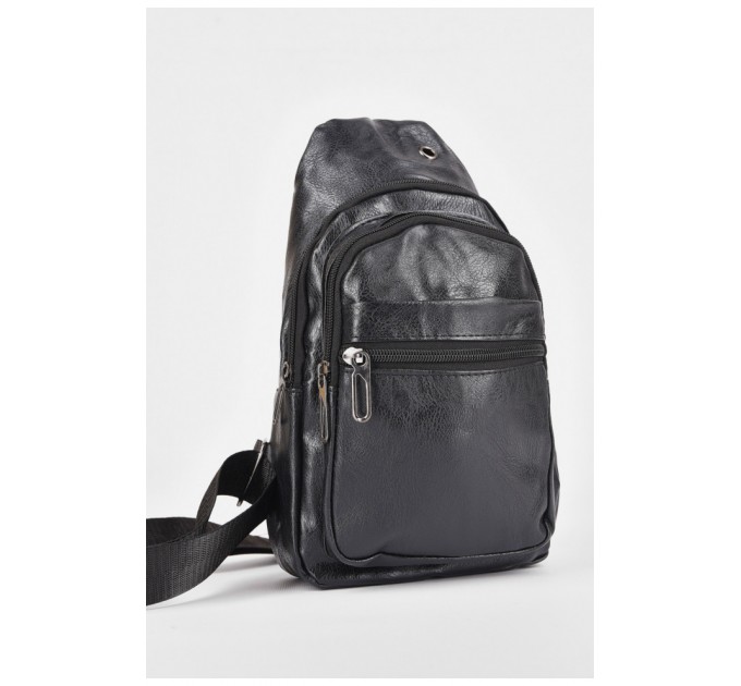 Сумка чоловіча через плече з екошкіри чорного кольору 199030L