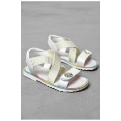 Босоніжки дитячі для дівчинки білого кольору 199521L