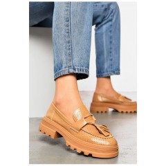 Лофери жіночі темно-бежевого кольору 199603L