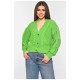 Кардиган женский однотонный зеленого цвета 199653L