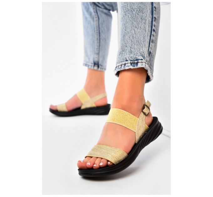 Босоніжки жіночі золотистого кольору 199811L