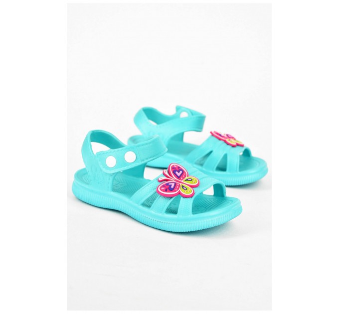 Босоніжки дитячі для дівчинки бірюзового кольору 200058L