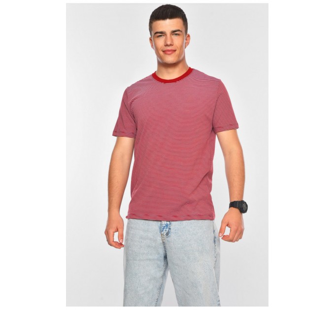 Футболка мужская полубатальная бордового цвета 200112L