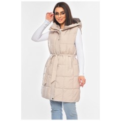 Жилетка женская батальная бежевого цвета 200314L. Жилетка женская батальная бежевого цвета 200314L.