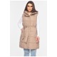 Жилетка жіноча батальна темно-бежевого кольору 200315L