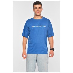 Футболка чоловіча батальна темно-синього кольору 200473L Футболка чоловіча батальна темно-синього кольору 200473L