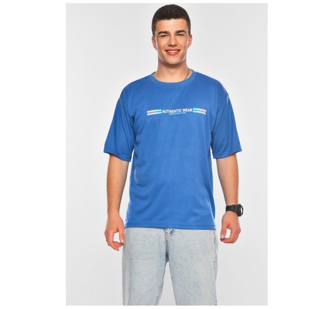 Мужская футболка батальная темно-синего цвета 200473L