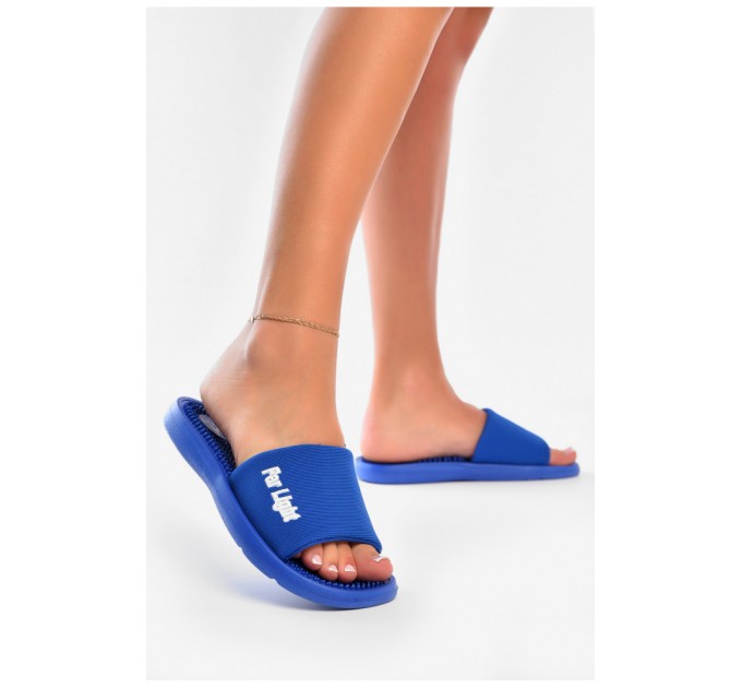 Шльопанці жіночі синього кольору текстиль 200593L
