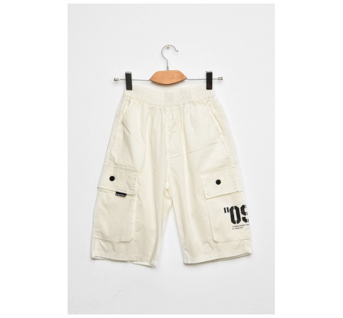 Подростковые бриджи для мальчика белого цвета 200749L