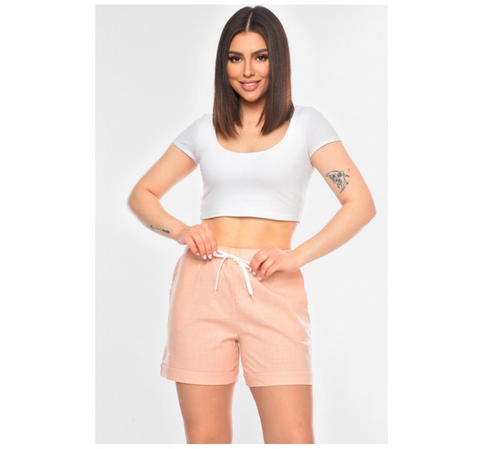 Шорти жіночі напівбатальні світло-рожевого кольору 200925L