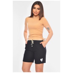 Шорты женские однотонные черного цвета 200943L Шорты женские однотонные черного цвета 200943L