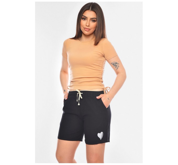 Шорти жіночі однотонні чорного кольору 200943L