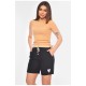 Шорты женские однотонные черного цвета 200943L