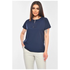 Блуза женская полубатальная темно-синего цвета 200973L