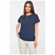 Блуза женская полубатальная темно-синего цвета 200973L