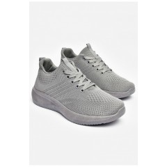 Кросівки чоловічі сірого кольору на шнурівці текстиль 200983L