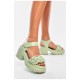 Босоніжки жіночі салатового кольору 201005L