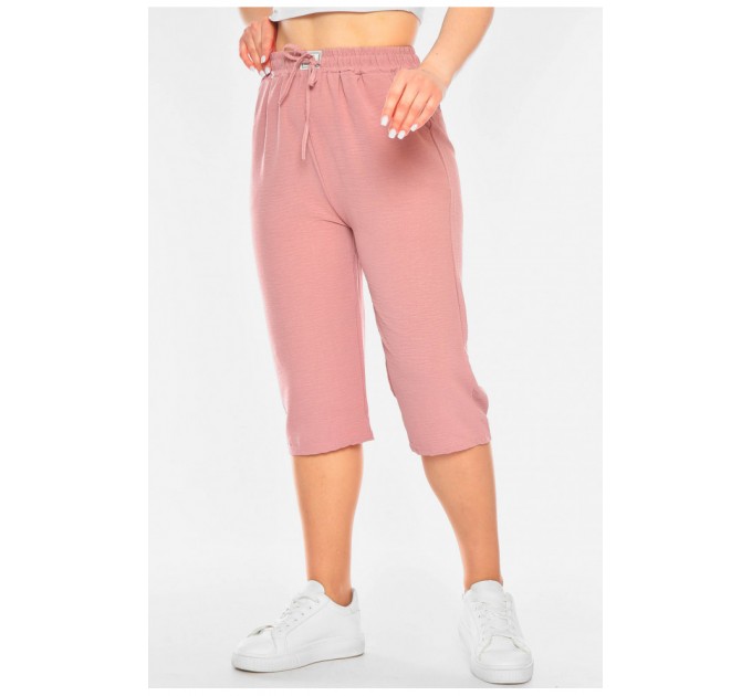 Бриджи женские полубатальные розового цвета 201080L.