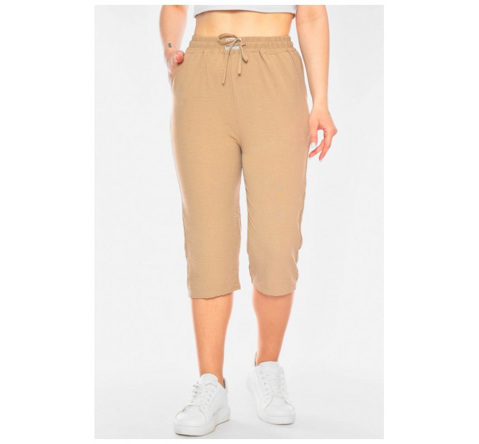 Бриджи женские полубатальные бежевого цвета 201081L.