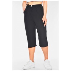 Бриджи женские полубатальные черного цвета 201082L