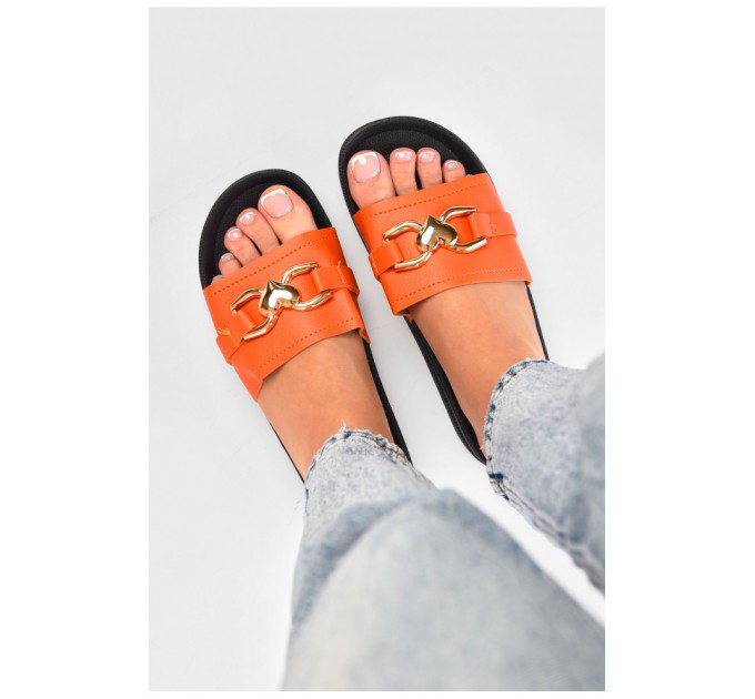 Шлепанцы женские оранжевого цвета 201188L