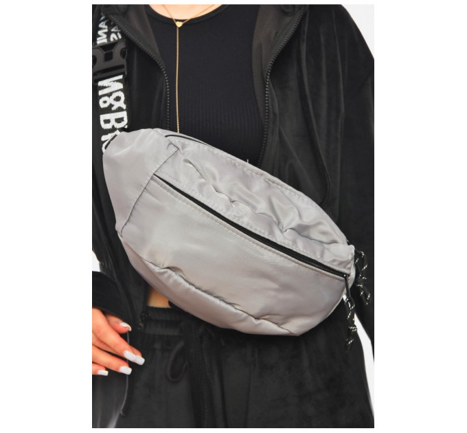 Бананка жіноча однотонна сірого кольору 201192L