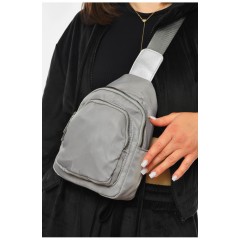 Бананка жіноча однотонна сірого кольору 201204L