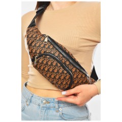 Бананка жіноча з екошкіри коричневого кольору 201216L