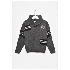 Светр дитячий для хлопчика темно-сірого кольору 201551L