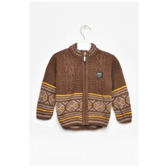 Кофта детская для мальчика коричневого цвета 201718L