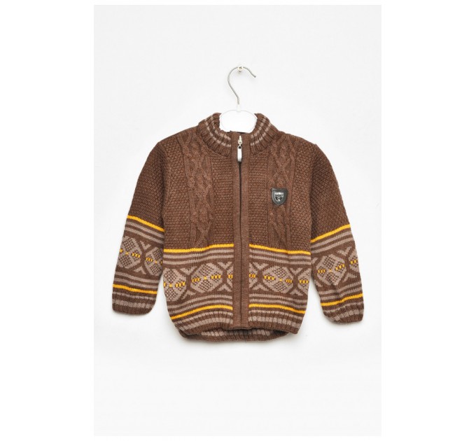 Кофта детская для мальчика коричневого цвета 201718L