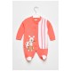 Чоловічок дитячий для дівчинки коралового кольору з шапочкою 201769L