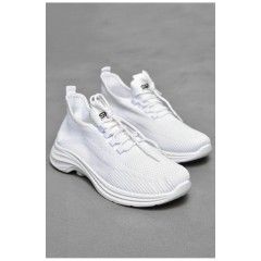 Кросівки чоловічі білого кольору на шнурівці 201778L