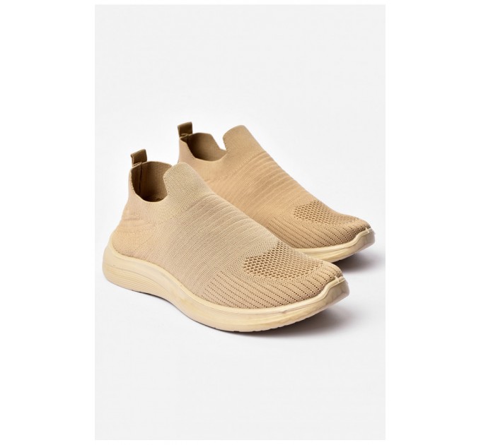 Кросівки чоловічі бежевого кольору текстиль 201783L